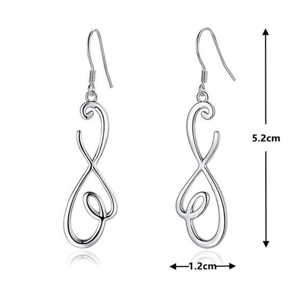 New 925 Sterling Silver Infinity Open Heart Drops - Picture 4 of 4